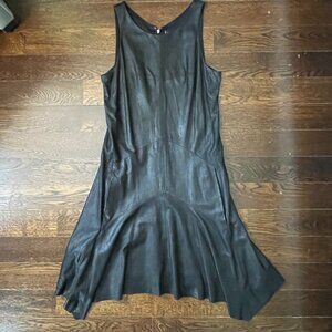 Stunning Theyskens' Theory Soft Black Leather Dress w/ pockets-Size 6